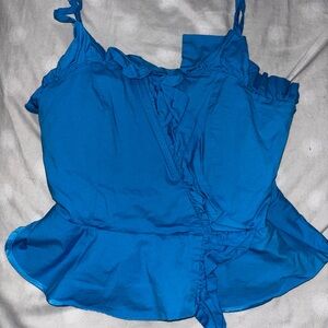 DO+BE Vibrant Blue Ruffled Camisole